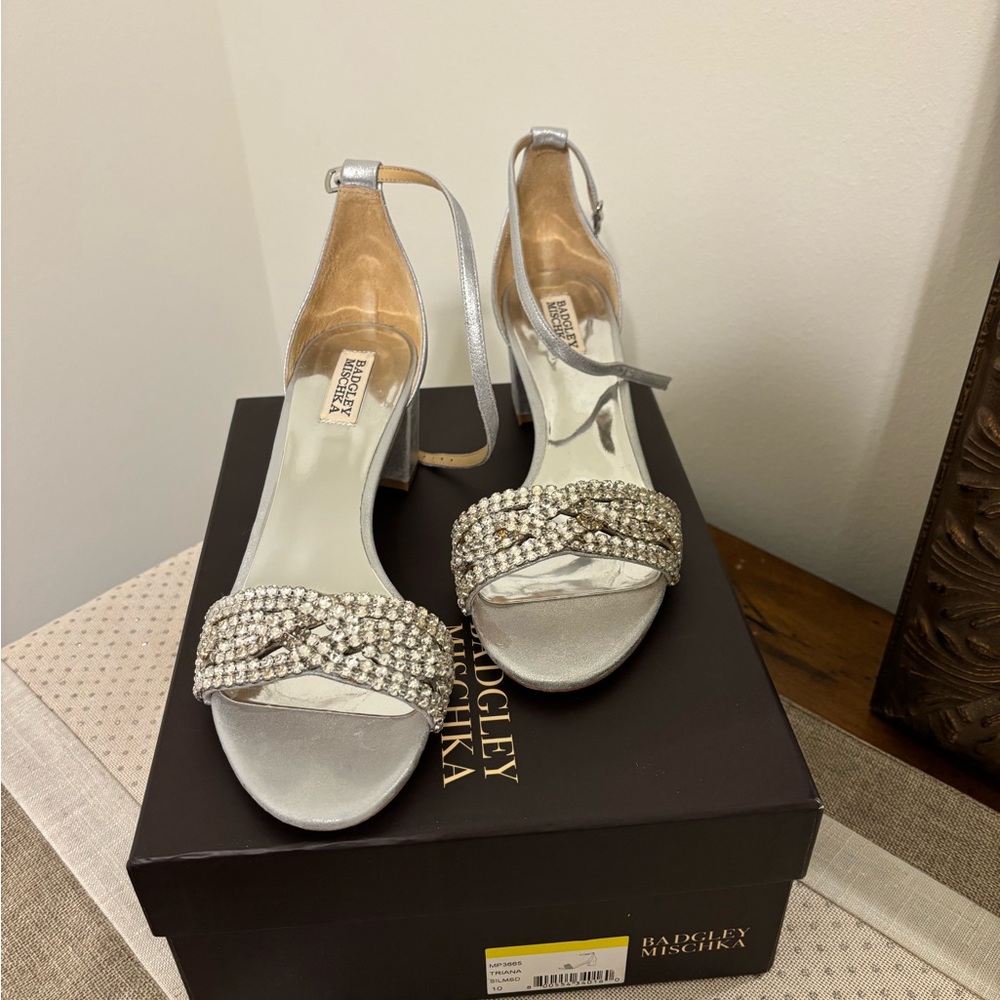 Badgley Mischka Glittering Silver Heels
